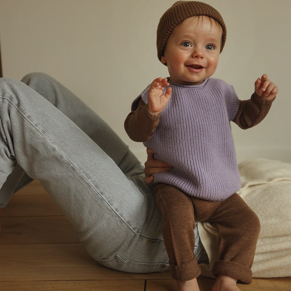 Hvid  Baby Strickweste 'Harvey' Lilac - Image 4