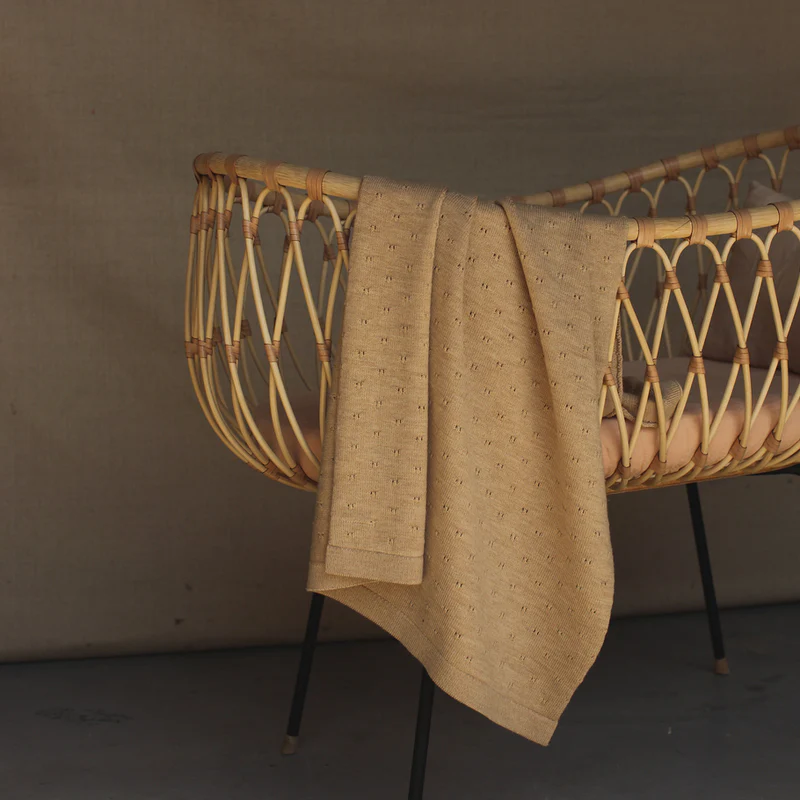 Hvid  Babydecke Bibi  Sand - Image 2