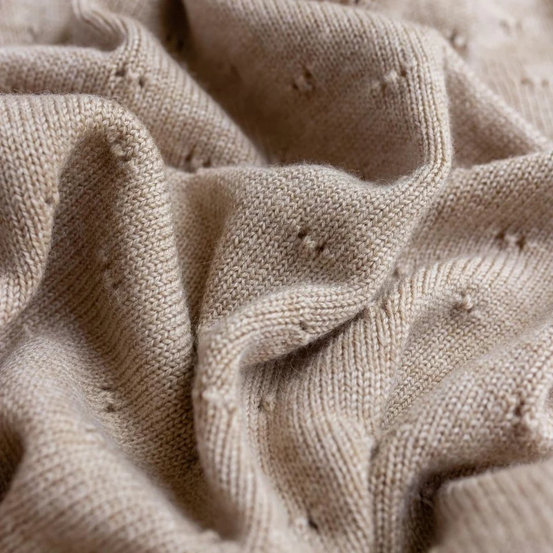 Hvid  Babydecke Bibi  Sand - Image 5