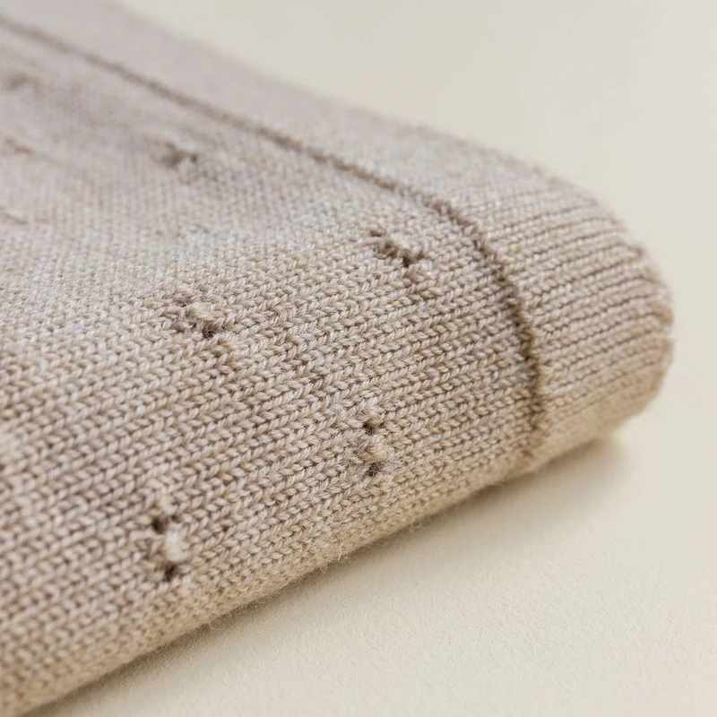 Hvid  Babydecke Bibi  Sand - Image 7
