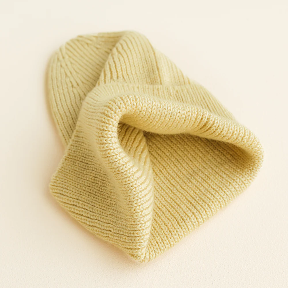 Hvid  Beanie Fonzie für Erwachsene Light Yellow - Image 3