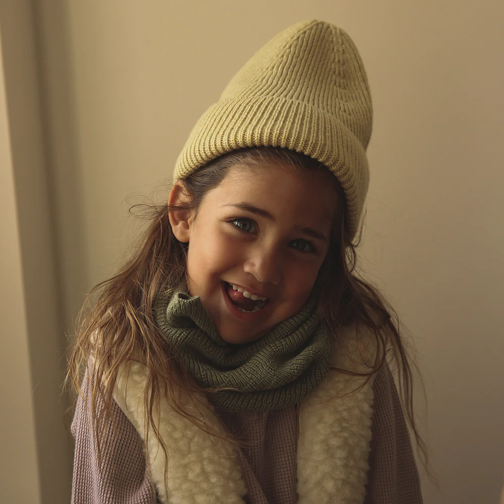 Hvid  Kids Beanie Fonzie  Light Yellow - Image 2