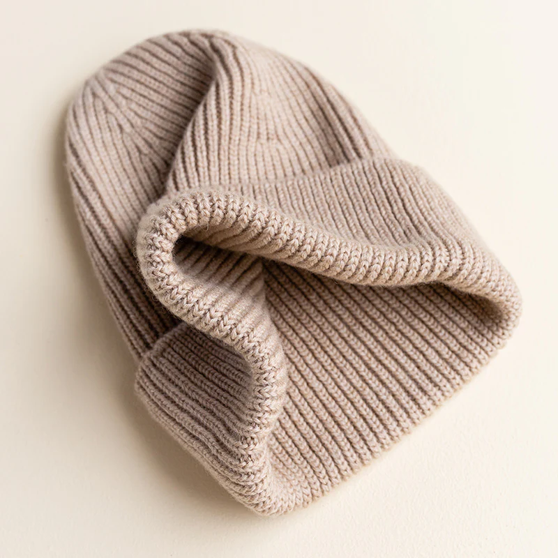 Hvid  Kids Beanie Fonzie  Sand - Image 3