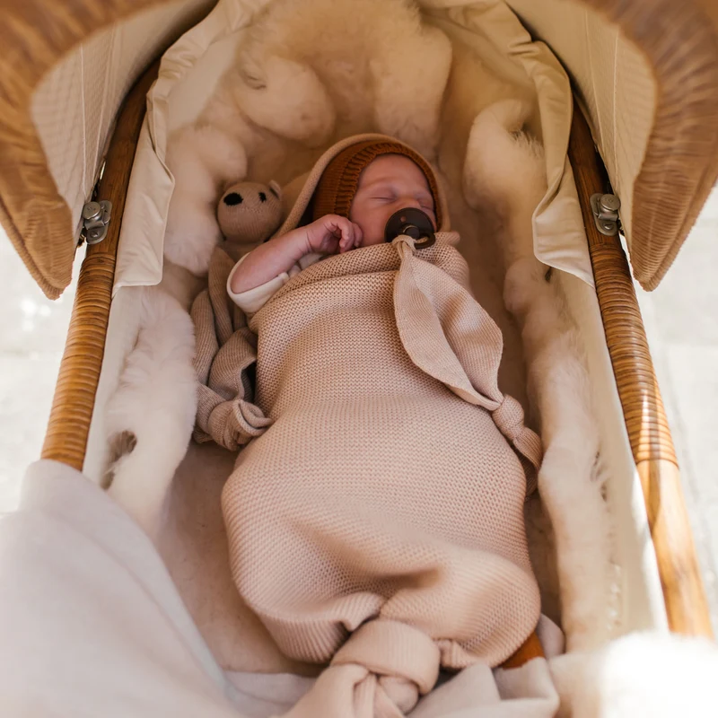 Hvid  Strick Cocoon  Sand - Image 4