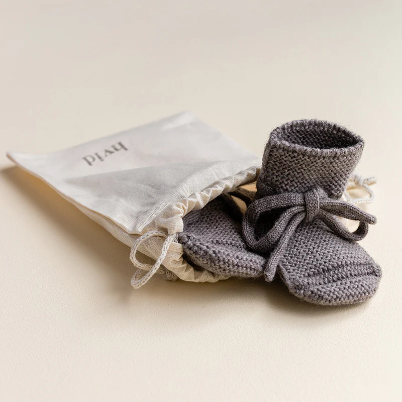 Hvid  Baby Strickschuhe  Otter - Image 2