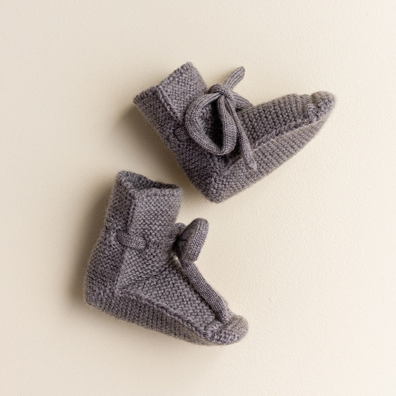 Hvid  Baby Strickschuhe  Otter - Image 4