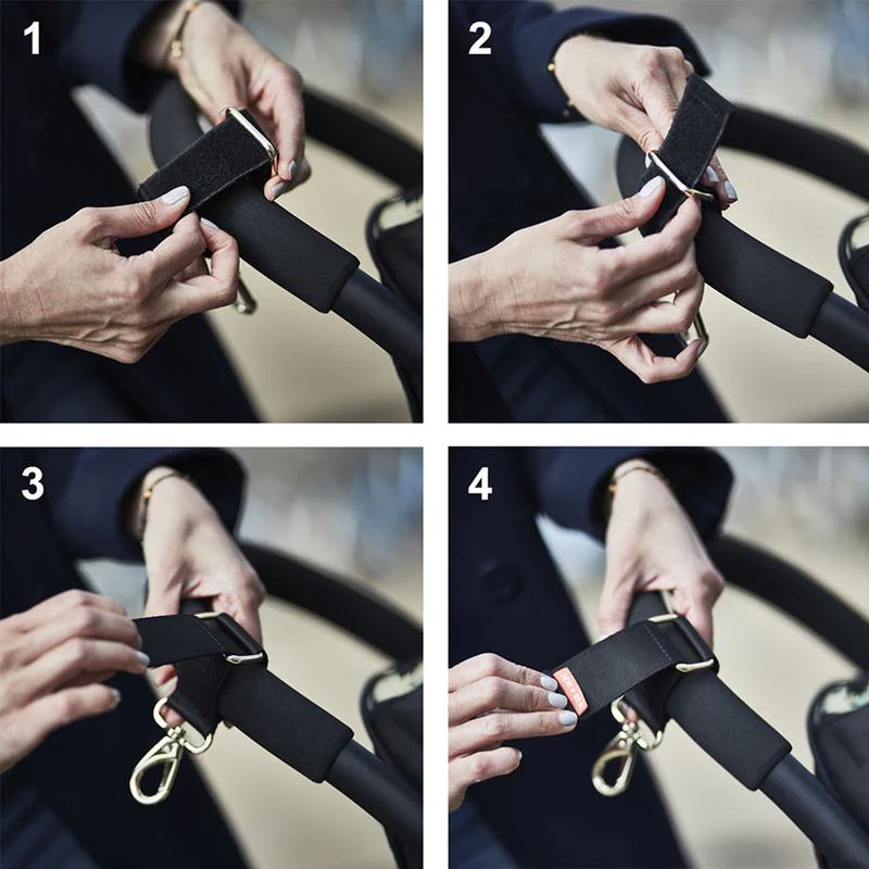 Jem + Bea  Kinderwagenbefestigungs Riemen Wickeltasche  Black/Gold - Image 3