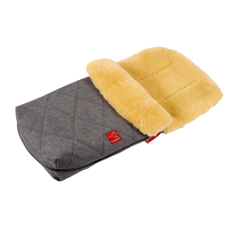Kaiser  Lammfell Kinderwagenfusssack 'Natura'  Anthracite Melange - Image 4