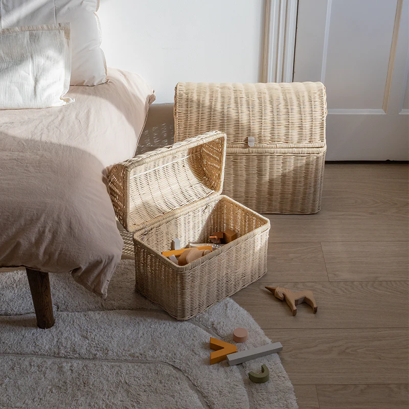 Kas Kopenhagen 3er Set handgeflochtene Raffia Körbe Sand - Image 6