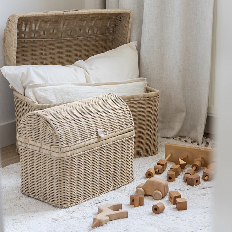 Kas Kopenhagen 3er Set handgeflochtene Raffia Körbe Sand - Image 9