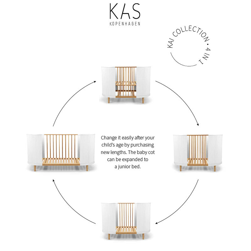 Kas Kopenhagen Kai Babybett 70 x 120 cm White Oak - Image 6