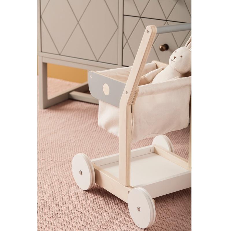 Kids Concept  Einkaufswagen  Weiss/Grau/Natur - Image 4