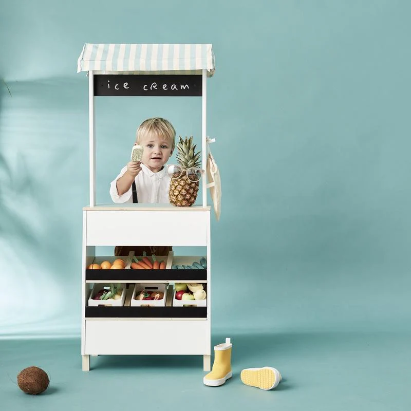 Kids Concept  Marktstand Bistro  Weiss/Natur - Image 4