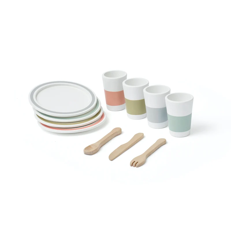 Kids Concept  Geschirr Set 'Bistro'  Natur/Weiss - Image 3