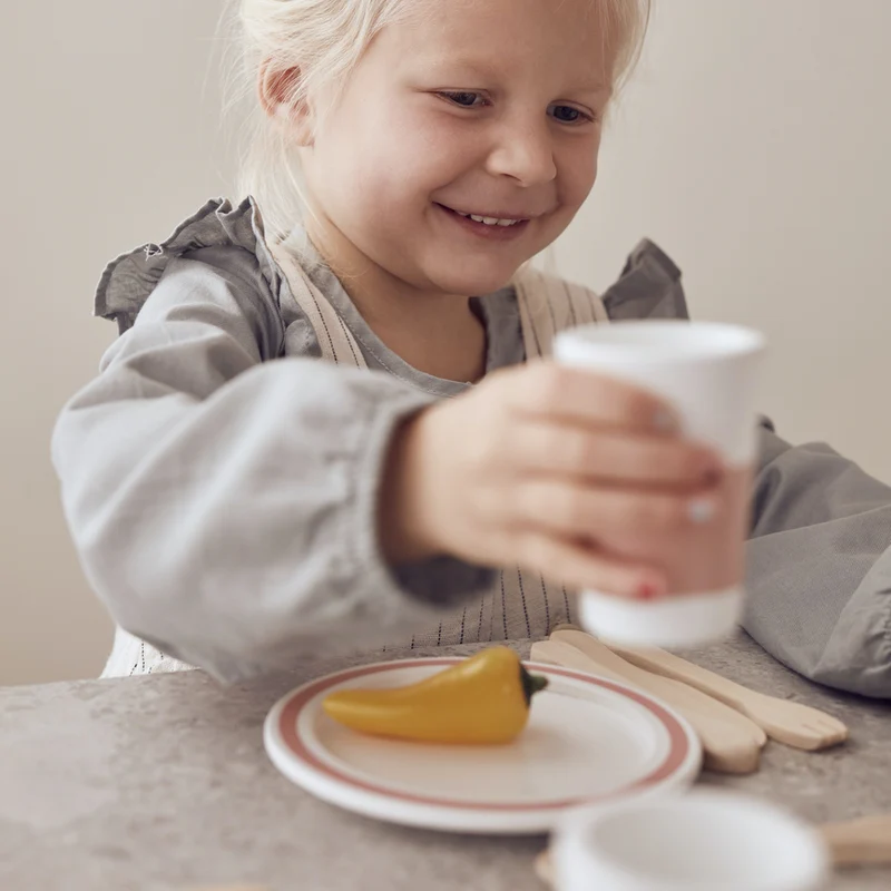 Kids Concept  Geschirr Set 'Bistro'  Natur/Weiss - Image 4