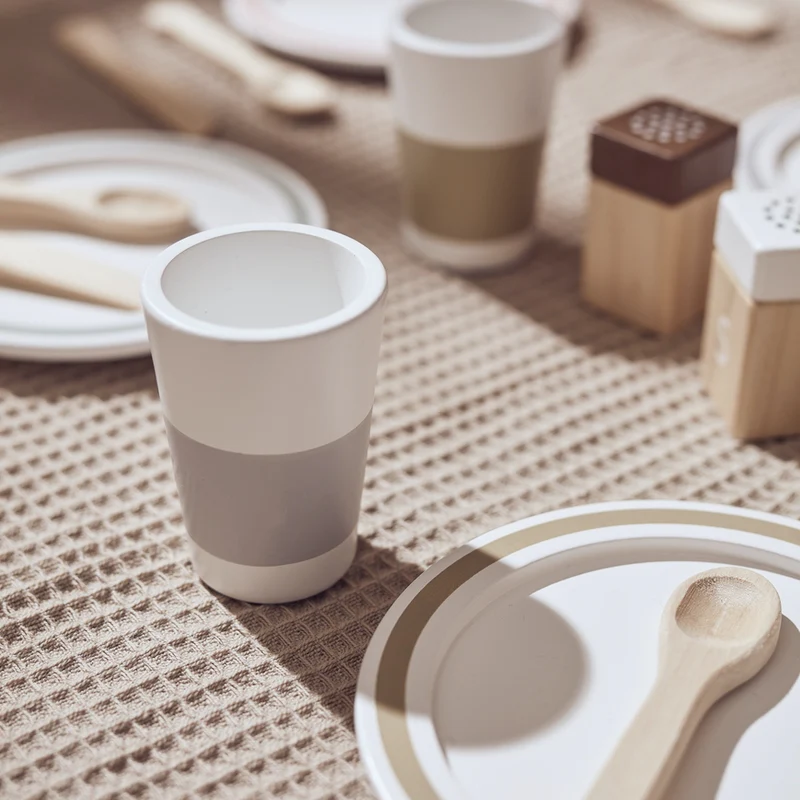 Kids Concept  Geschirr Set 'Bistro'  Natur/Weiss - Image 5