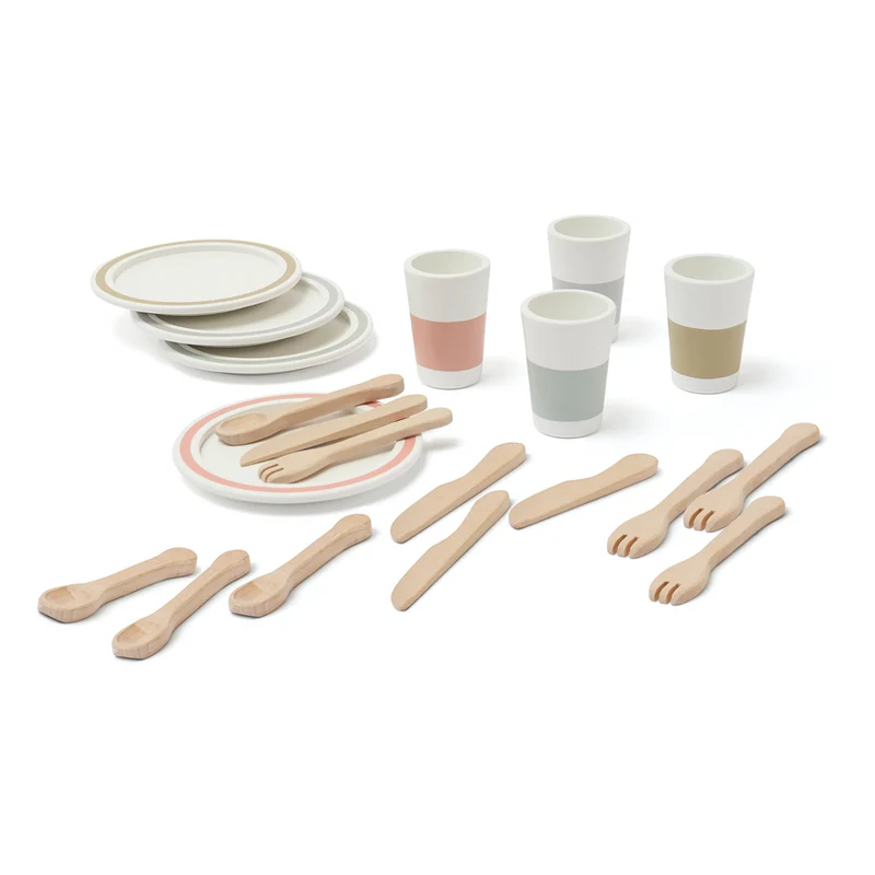 Kids Concept  Geschirr Set 'Bistro'  Natur/Weiss - Image 6
