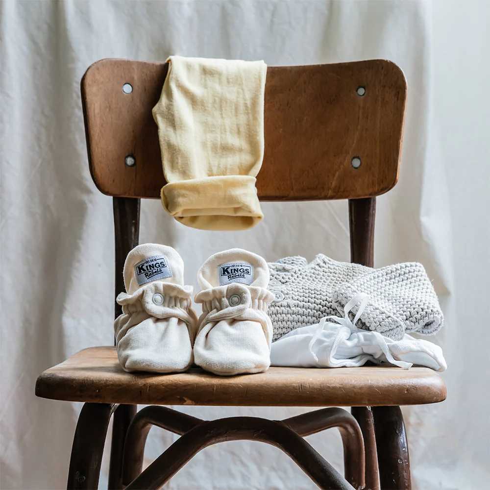 Kings & Rebels Baby Booties 'Cotton' Cream - Image 4