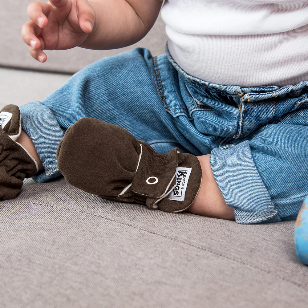 Kings & Rebels Baby Booties 'Gamuza' Chocolate - Image 2