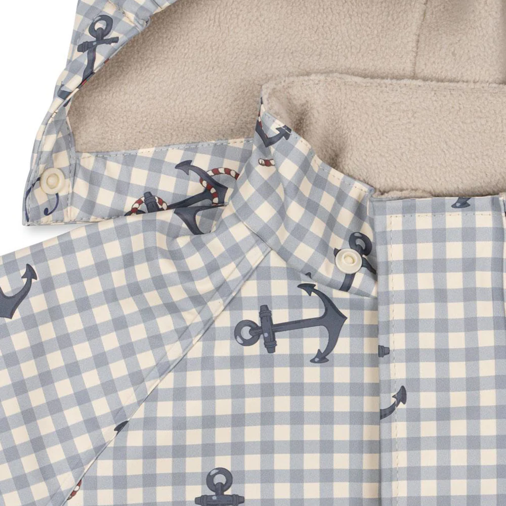 Konges Sløjd  Gefüttertes Regenjacke/-hose Set 'Rainy Palme'  Sailor Check - Image 4