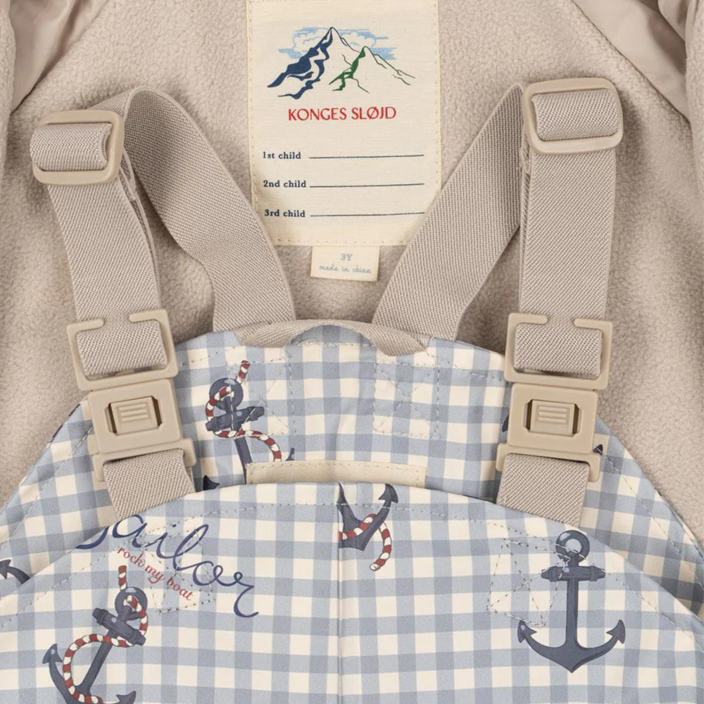 Konges Sløjd  Gefüttertes Regenjacke/-hose Set 'Rainy Palme'  Sailor Check - Image 6