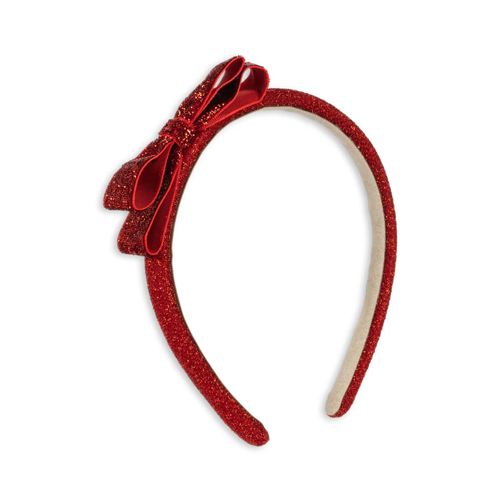 Konges Sløjd Haarreif 'Velvet Bow' Red/Glitter - Image 4