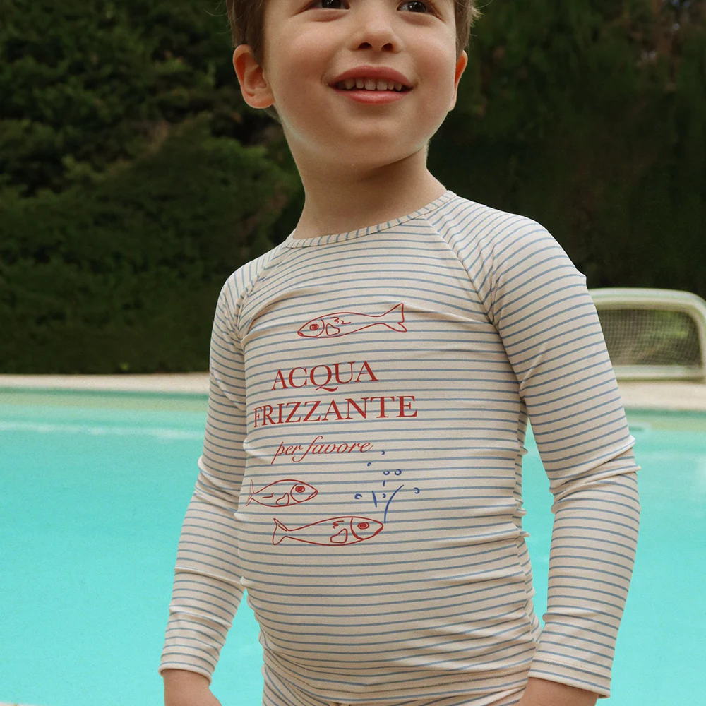 Konges Sløjd Langarm UV-Badeshirt 'Aster' Stripe Bluie - Image 2