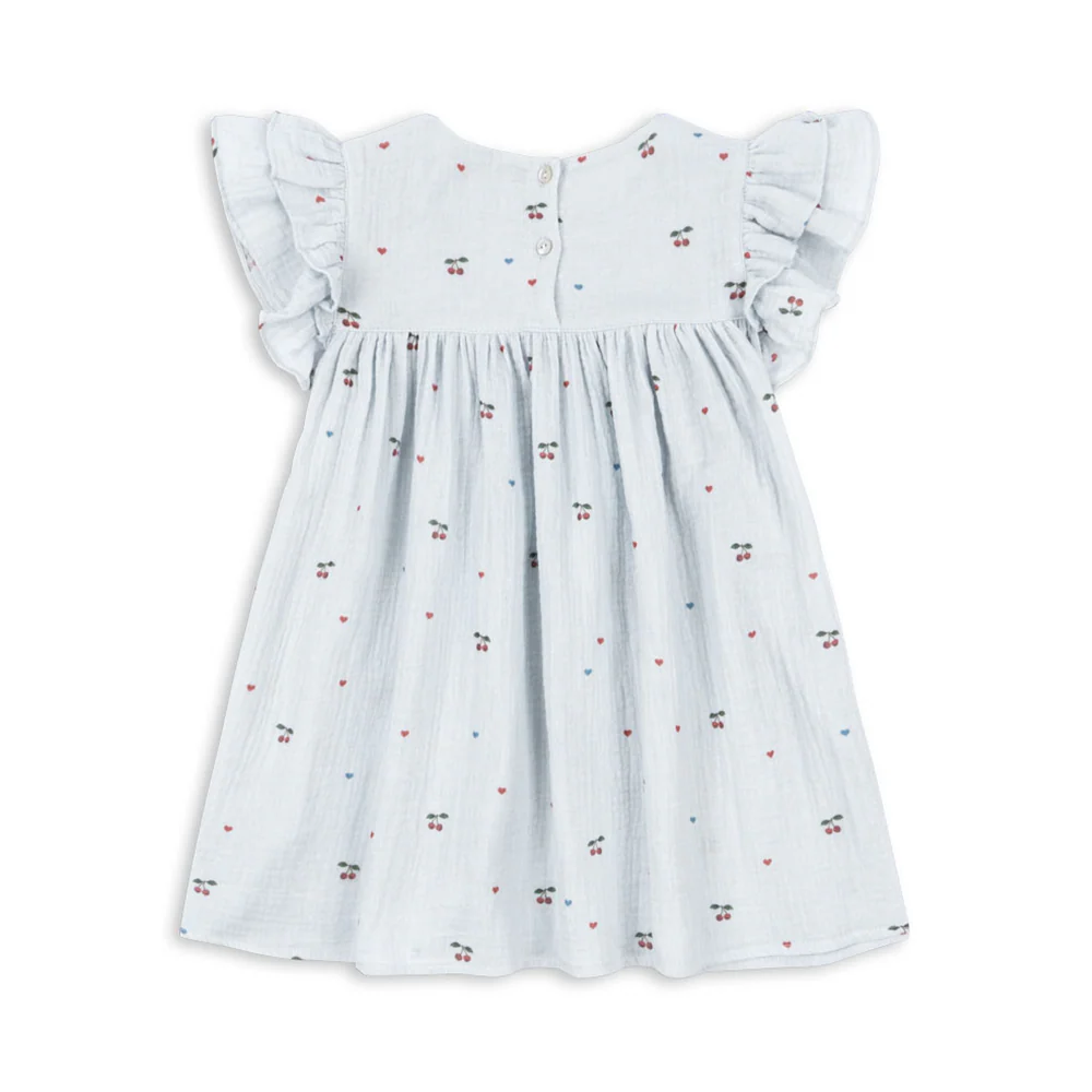 Konges Sløjd Musselin-Sommerkleid 'Coco' Cherry Blue Coeur - Image 3
