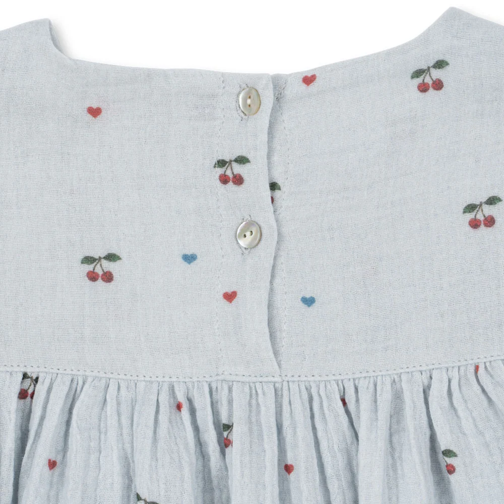 Konges Sløjd Musselin-Sommerkleid 'Coco' Cherry Blue Coeur - Image 5