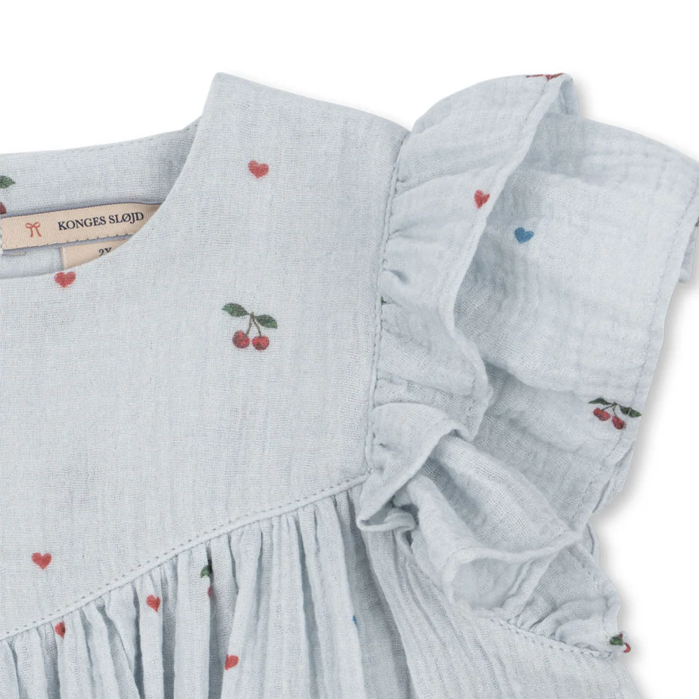 Konges Sløjd Musselin-Sommerkleid 'Coco' Cherry Blue Coeur - Image 6