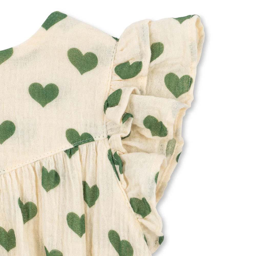 Konges Sløjd Musselin Strampler 'Coco Frill' Amour Verde - Image 3