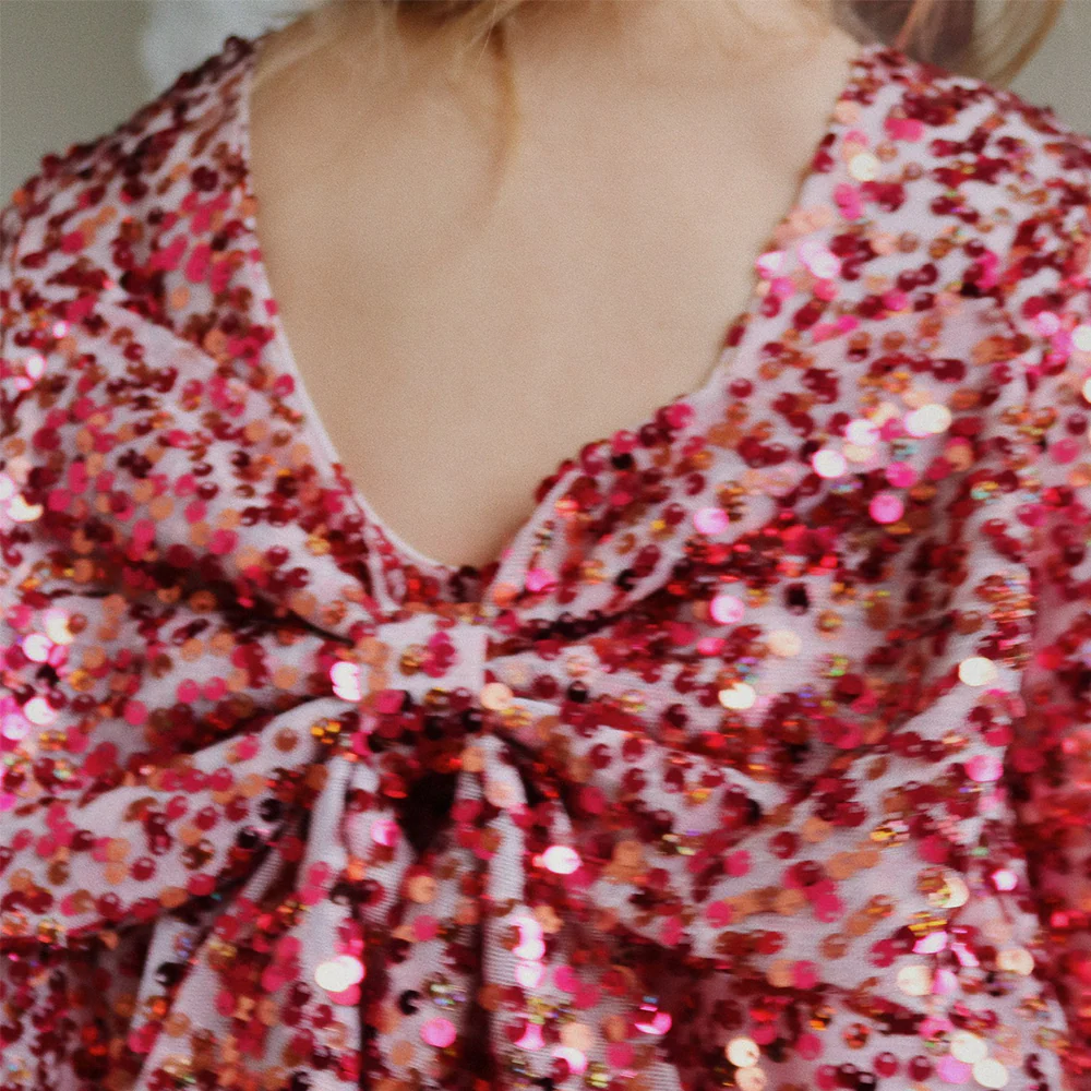 Konges Sløjd Pailletten-Kleid 'Lila Bow' Sparkling Sangria - Image 5