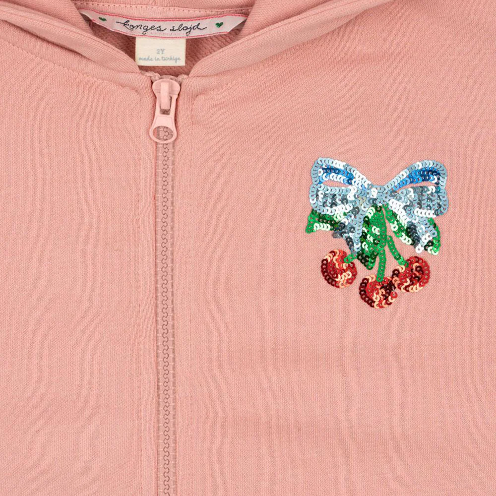 Konges Sløjd Pailletten Pullover mit Reissverschluss 'Lou' Mellow Rose - Image 4