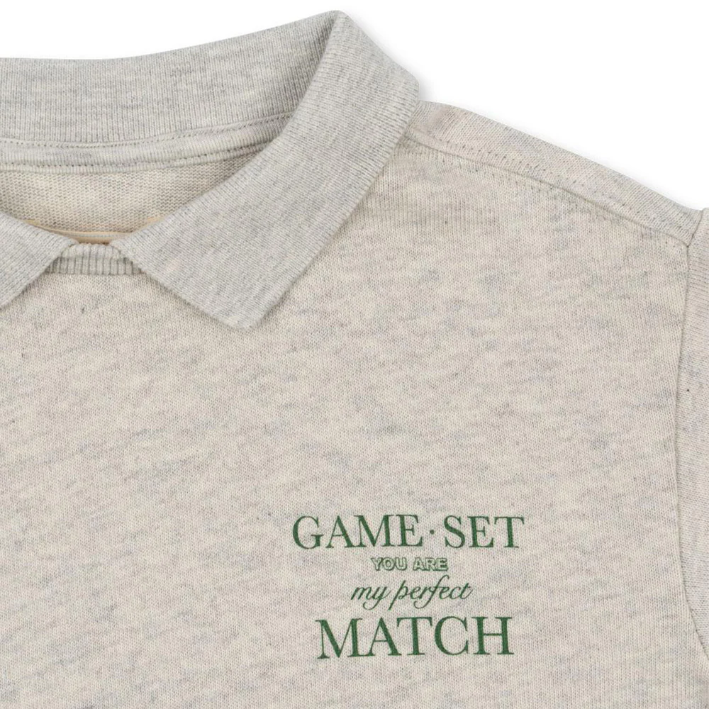 Konges Sløj Polo Sweatshirt 'Spotty' Off White Melange - Image 2