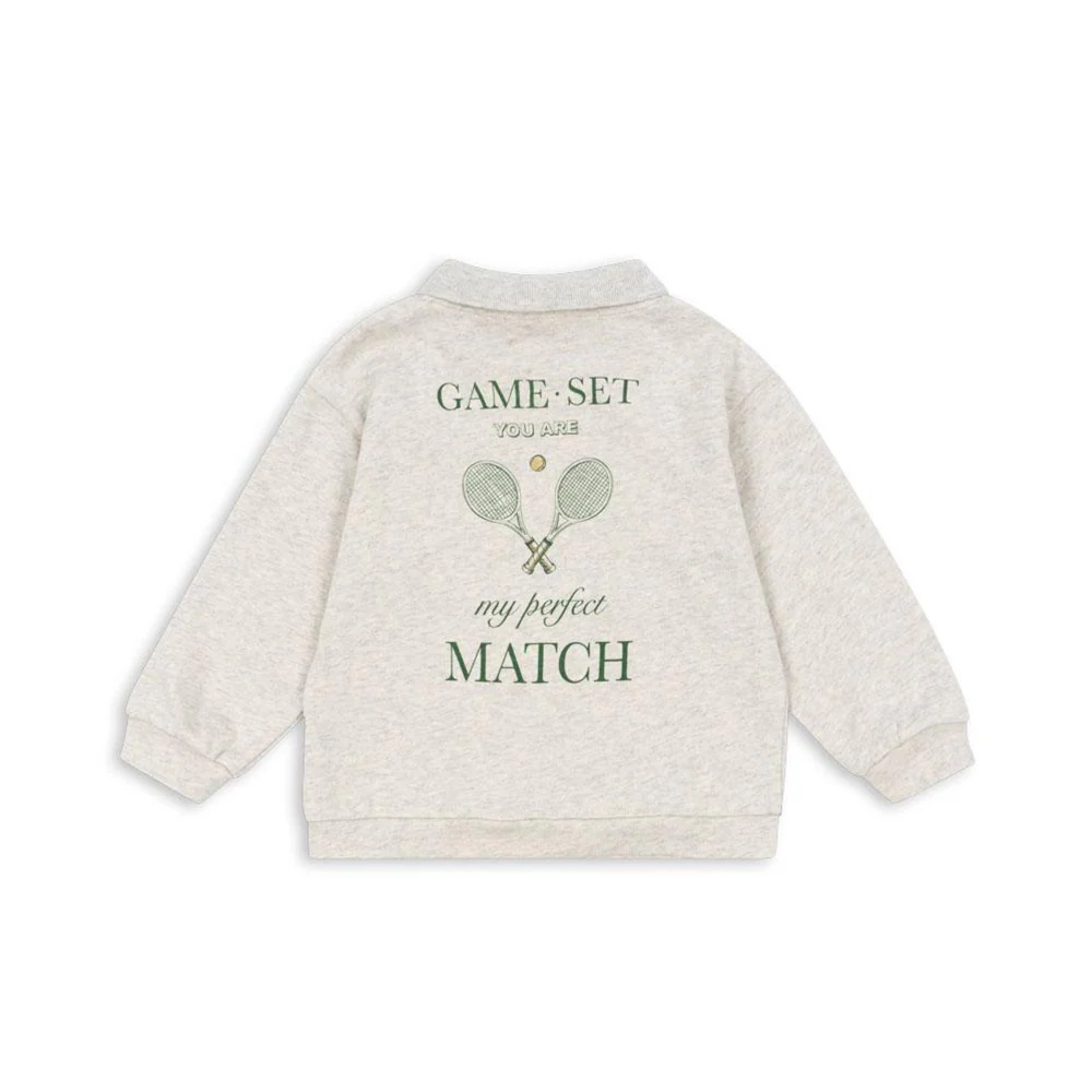 Konges Sløj Polo Sweatshirt 'Spotty' Off White Melange - Image 4