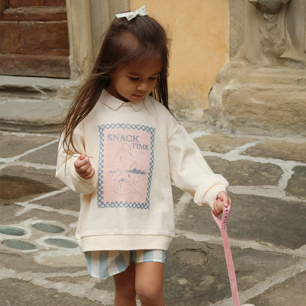 Konges Sløjd Polo Sweatshirt 'Spotty' Buttercream - Image 2