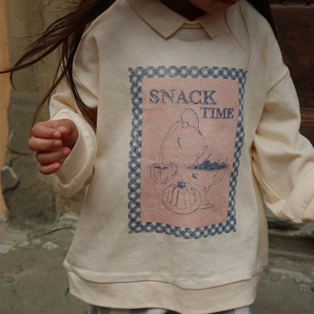 Konges Sløjd Polo Sweatshirt 'Spotty' Buttercream - Image 4