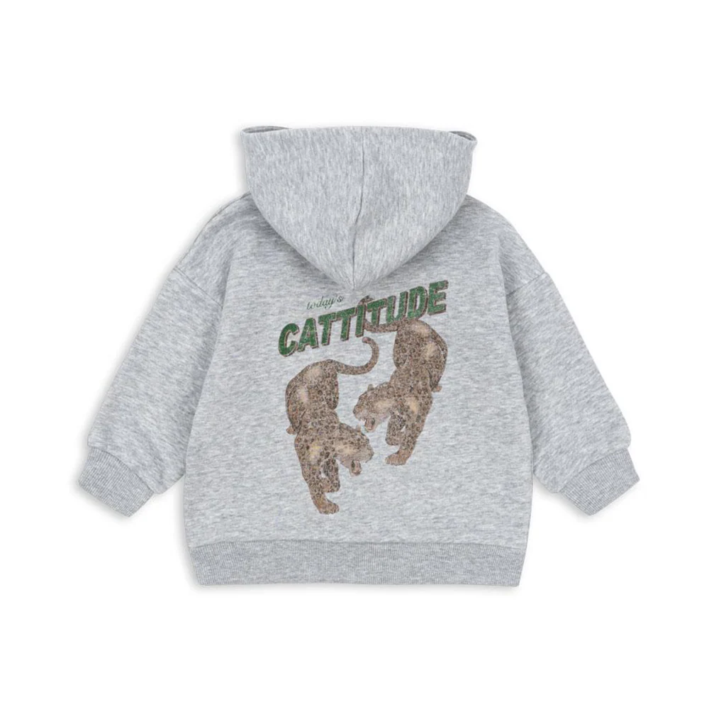 Konges Sløjd Pullover mit Reissverschluss 'Lou' Grey Melange - Image 3