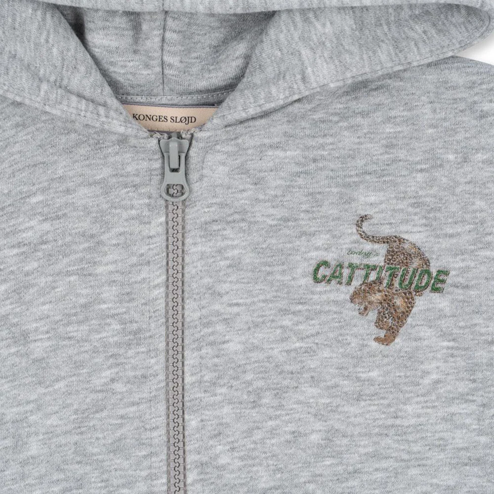 Konges Sløjd Pullover mit Reissverschluss 'Lou' Grey Melange - Image 5