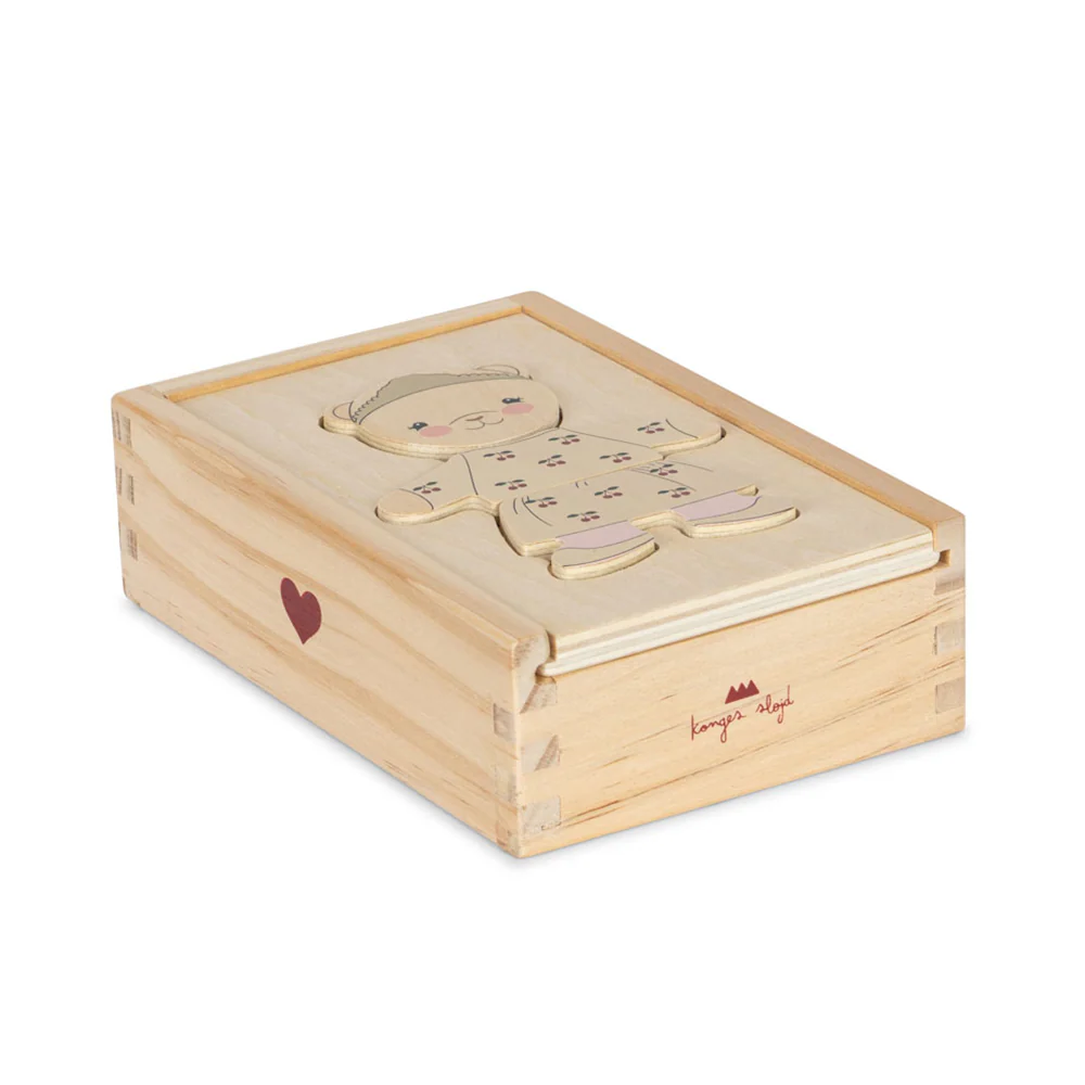 Konges Sløjd Puzzle aus Holz 'Teddy Dress Up' Dusty Pink - Image 2