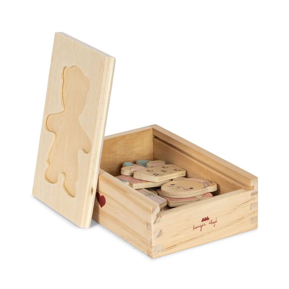 Konges Sløjd Puzzle aus Holz 'Teddy Dress Up' Dusty Pink - Image 3