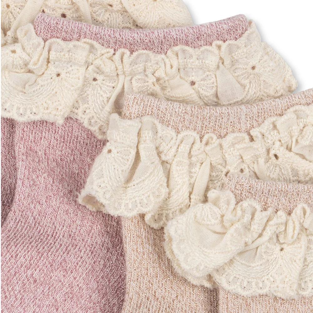 Konges Sløjd Rüschen Socken 2er Pack 'Glitter' Rosette - Image 2