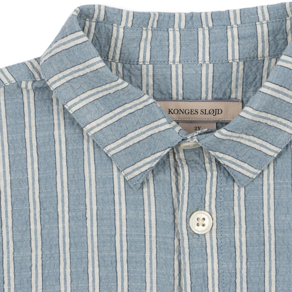 Konges Sløjd Seersucker Hemd 'Elliot' Trio Bleu Stripe - Image 3