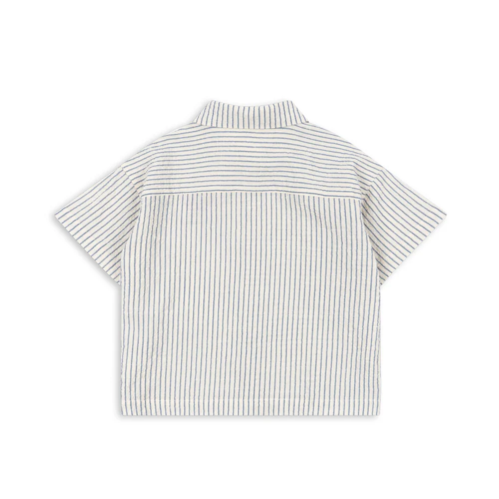Konges Sløjd Seersucker-Hemd 'RHW X KS' Duo Stripe Blue - Image 3