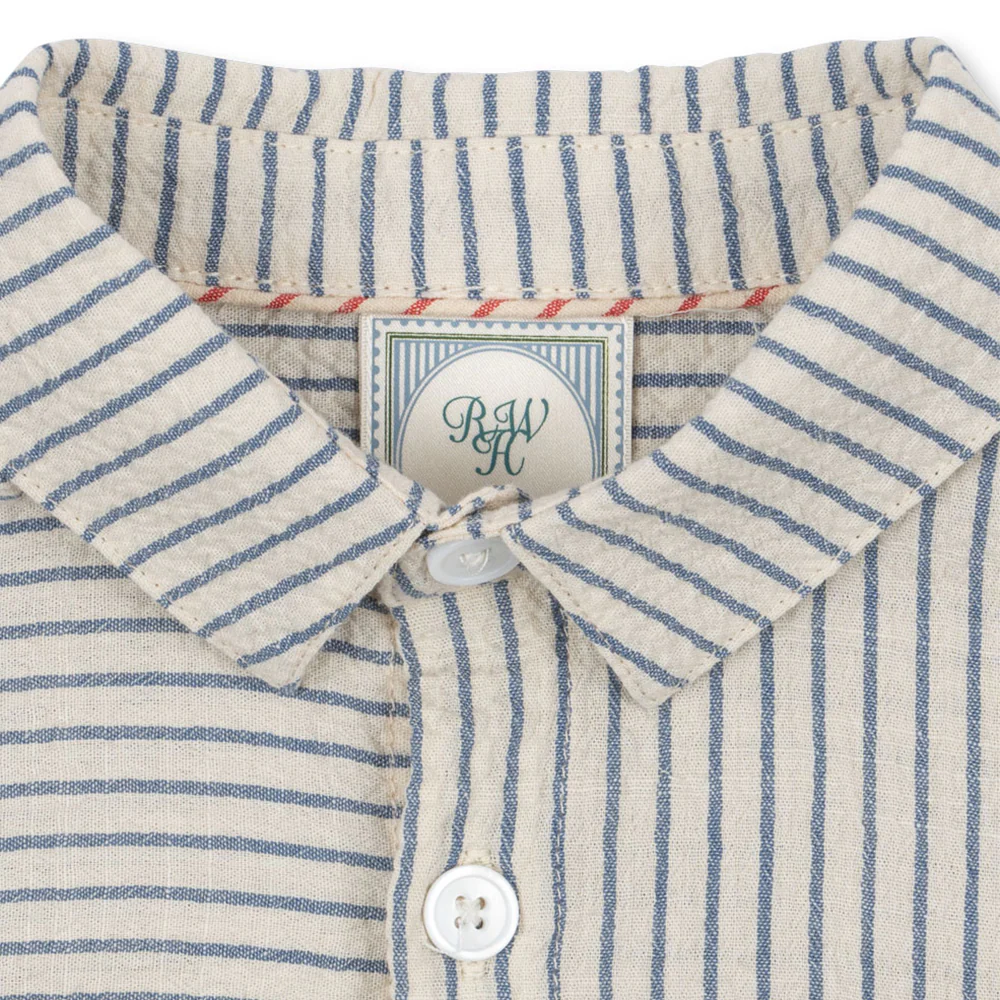 Konges Sløjd Seersucker-Hemd 'RHW X KS' Duo Stripe Blue - Image 5