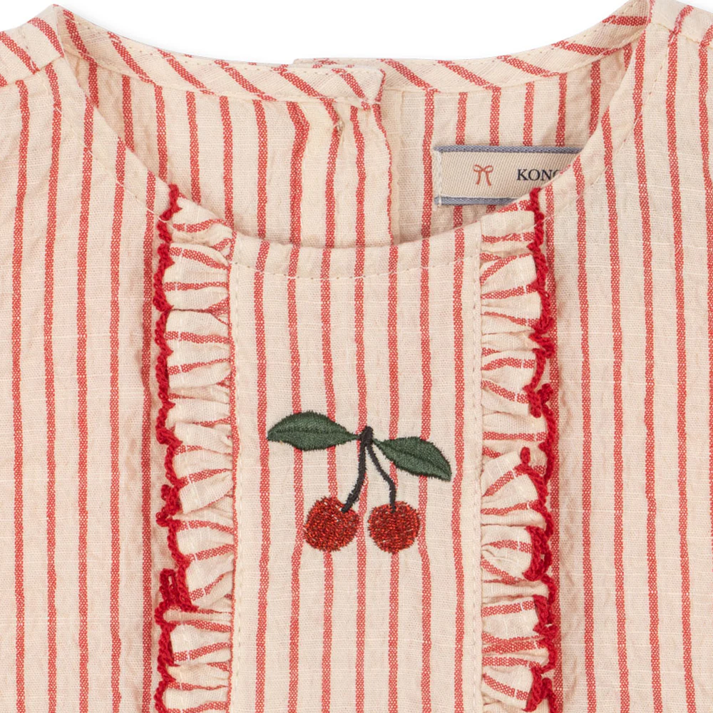 Konges Sløjd Seersucker Strampler 'Ellie' Amour Stripe - Image 2