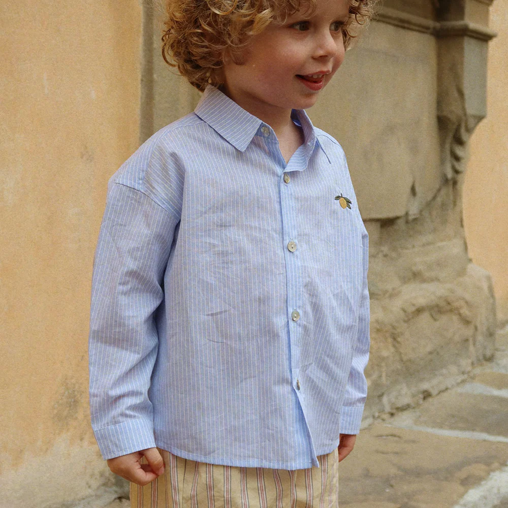 Konges Sløjd Shorts aus Baumwolle 3er-Set 'Azur' Soleil/Bleu/Basil Stripe - Image 5