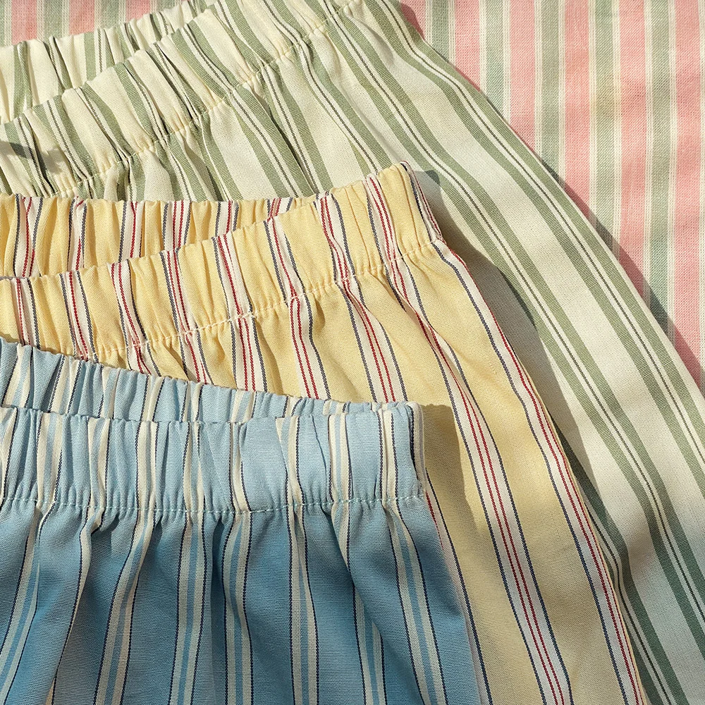 Konges Sløjd Shorts aus Baumwolle 3er-Set 'Azur' Soleil/Bleu/Basil Stripe - Image 7