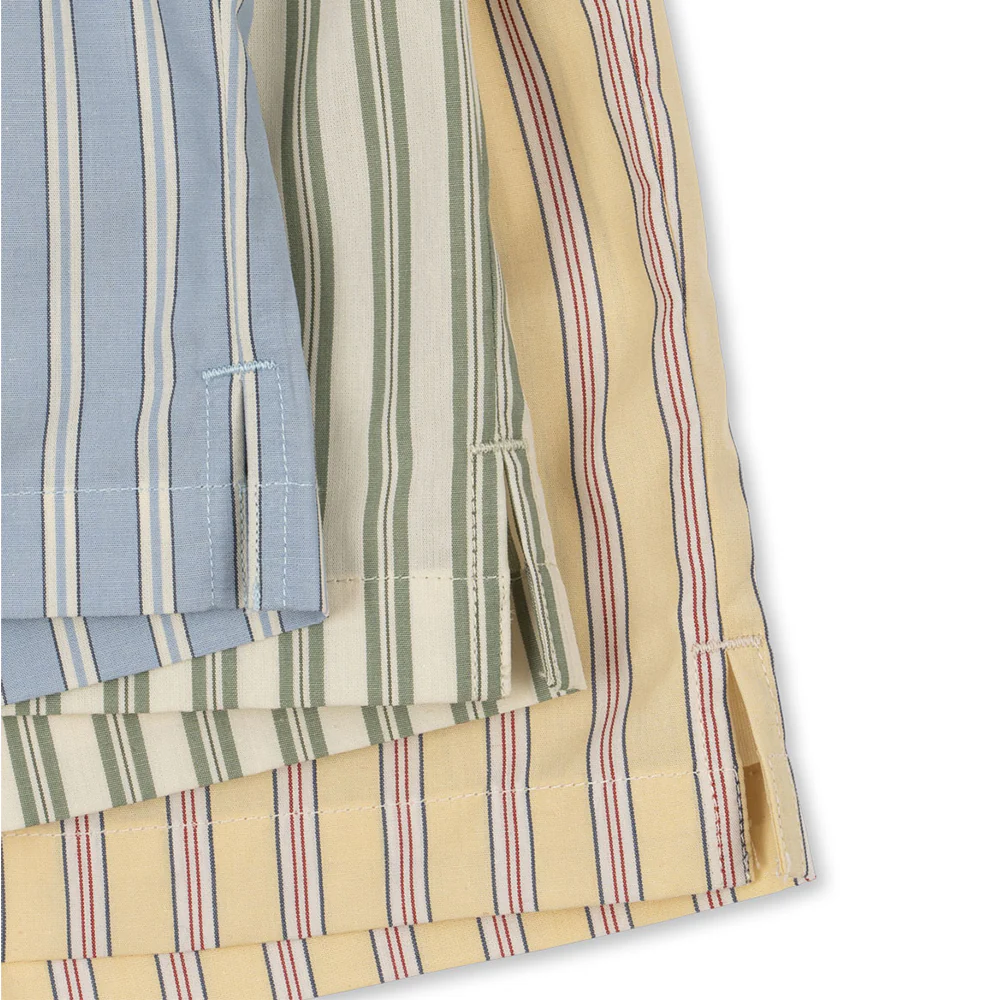 Konges Sløjd Shorts aus Baumwolle 3er-Set 'Azur' Soleil/Bleu/Basil Stripe - Image 9