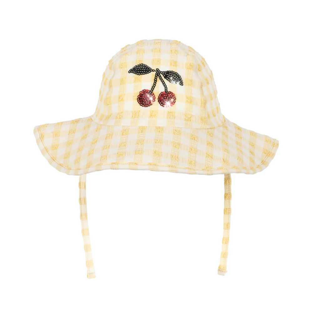 Konges Sløjd Sonnenhut zum Baden 'Etta' Banana Almond Check - Image 2